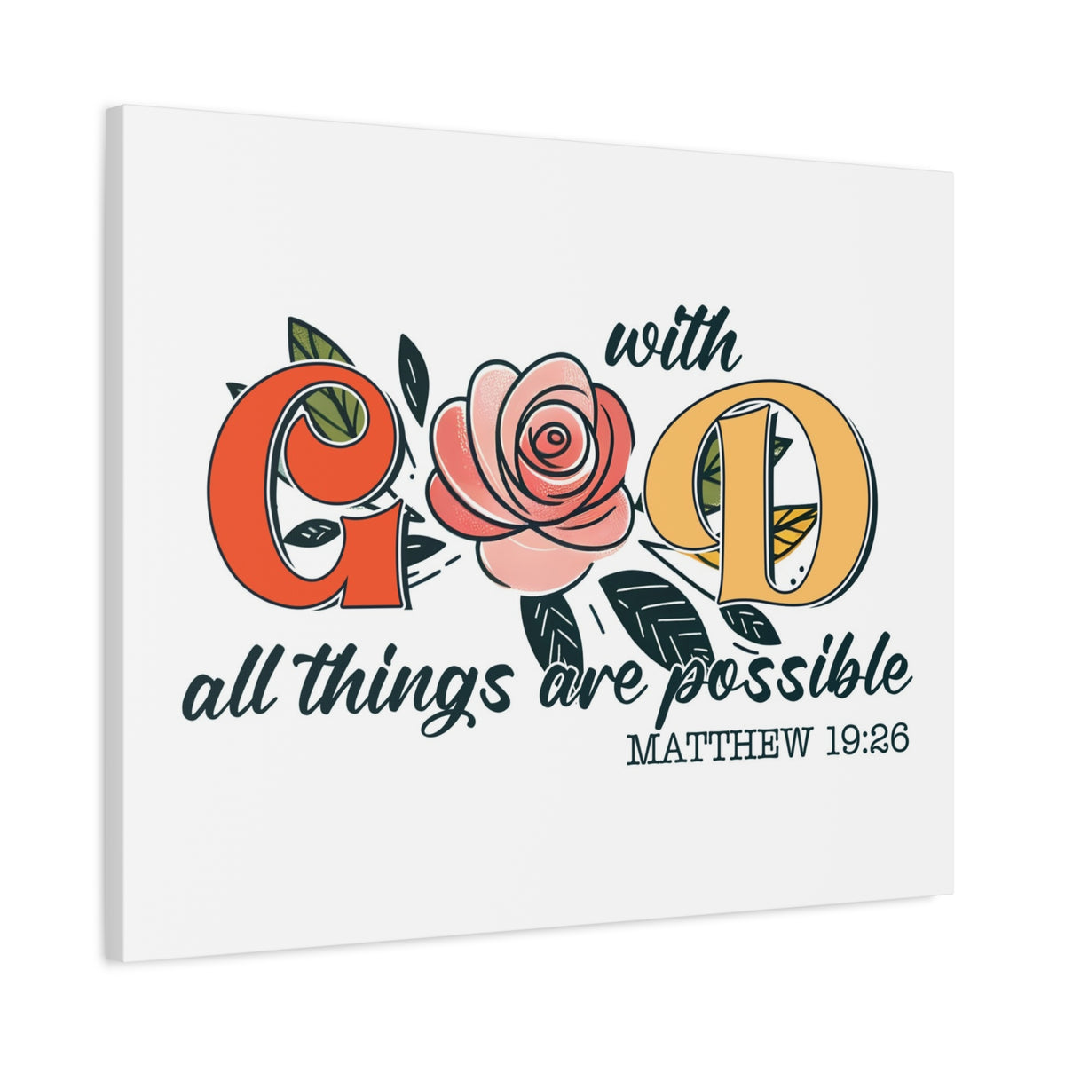 Scripture Walls All Things are Possible Matthew 19:26 Bible Verse Canvas Christian Wall Art Ready to Hang Unframed