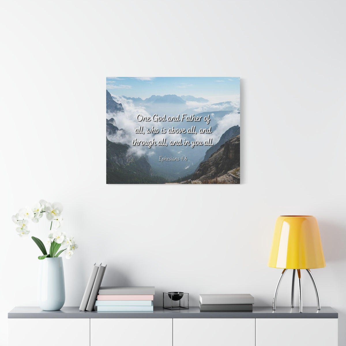 Scripture Canvas Above All Ephesians 4:6 Christian Wall Art Bible Verse Print Ready to Hang