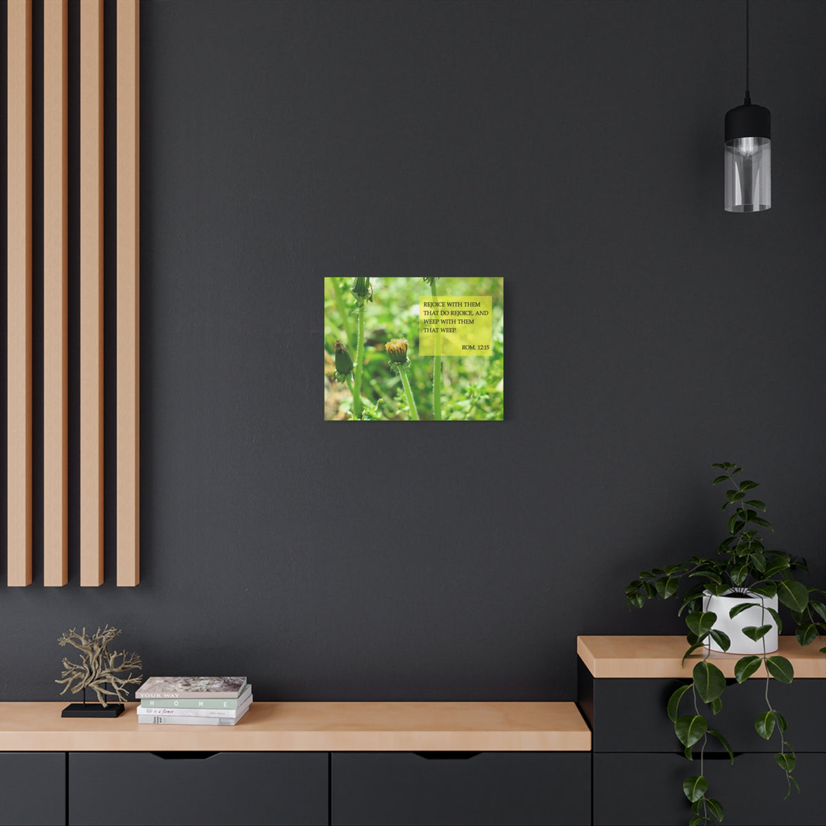 Scripture Canvas Rejoice With Them Rom 12:15 Christian Wall Art Bible Verse Print Ready to Hang