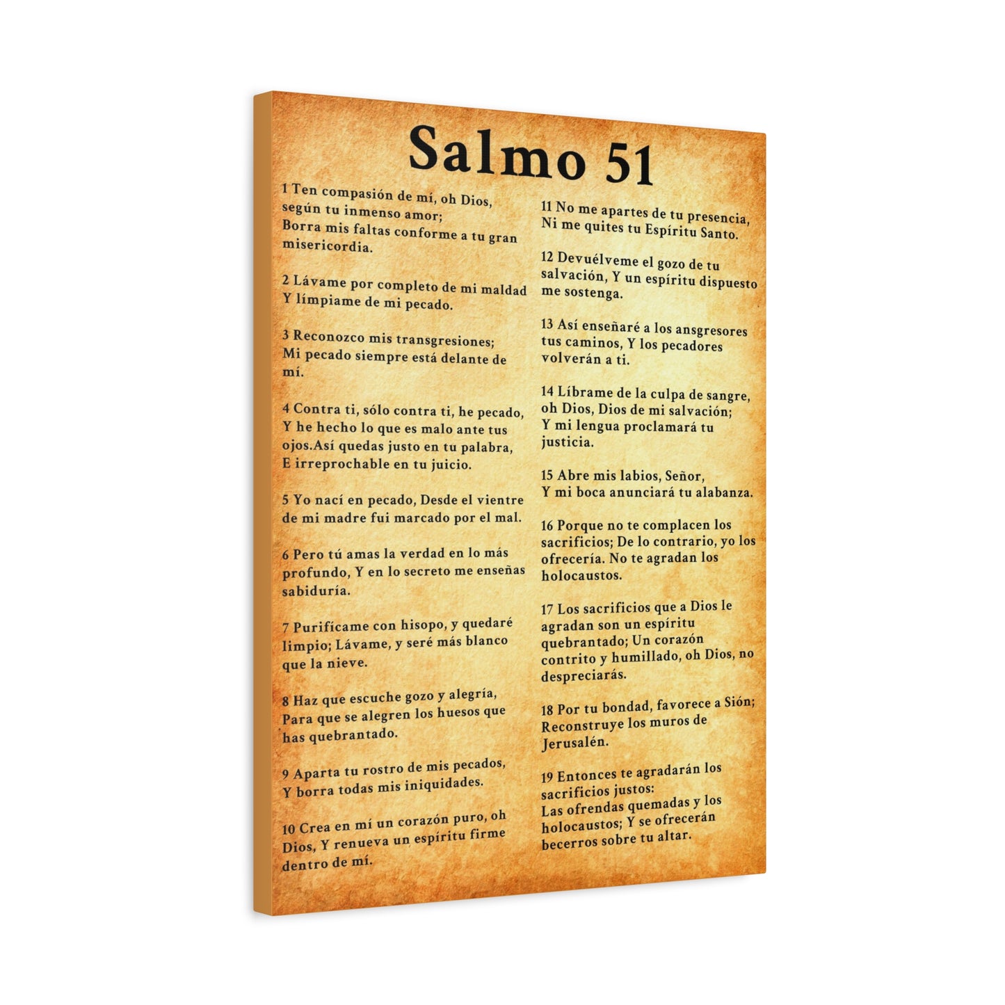 Scripture Walls Salmo 51 Chapter Gold Christian Wall Art Print Ready to Hang Unframed