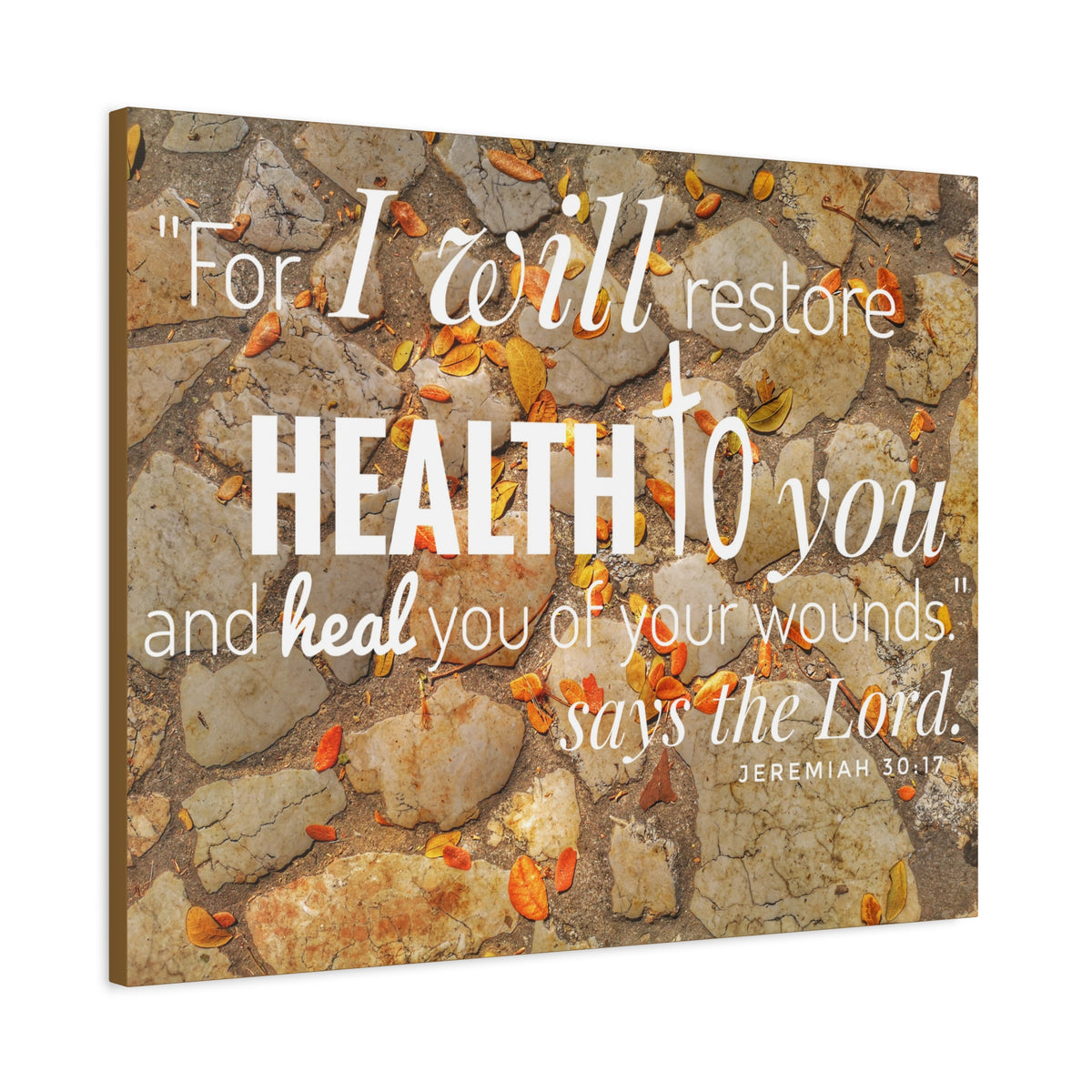Scripture Canvas Health To You Jeremiah 30:17 Christian Wall Art Bible Verse Print Ready to Hang