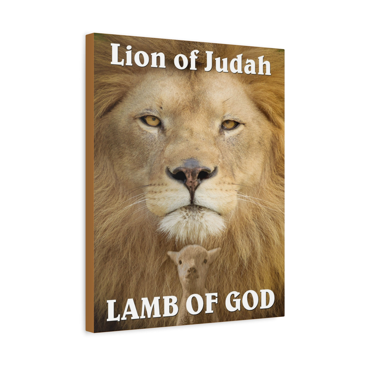 Scripture Canvas Lion of Judah Lamb of God Christian Wall Art Bible Verse Print Ready to Hang