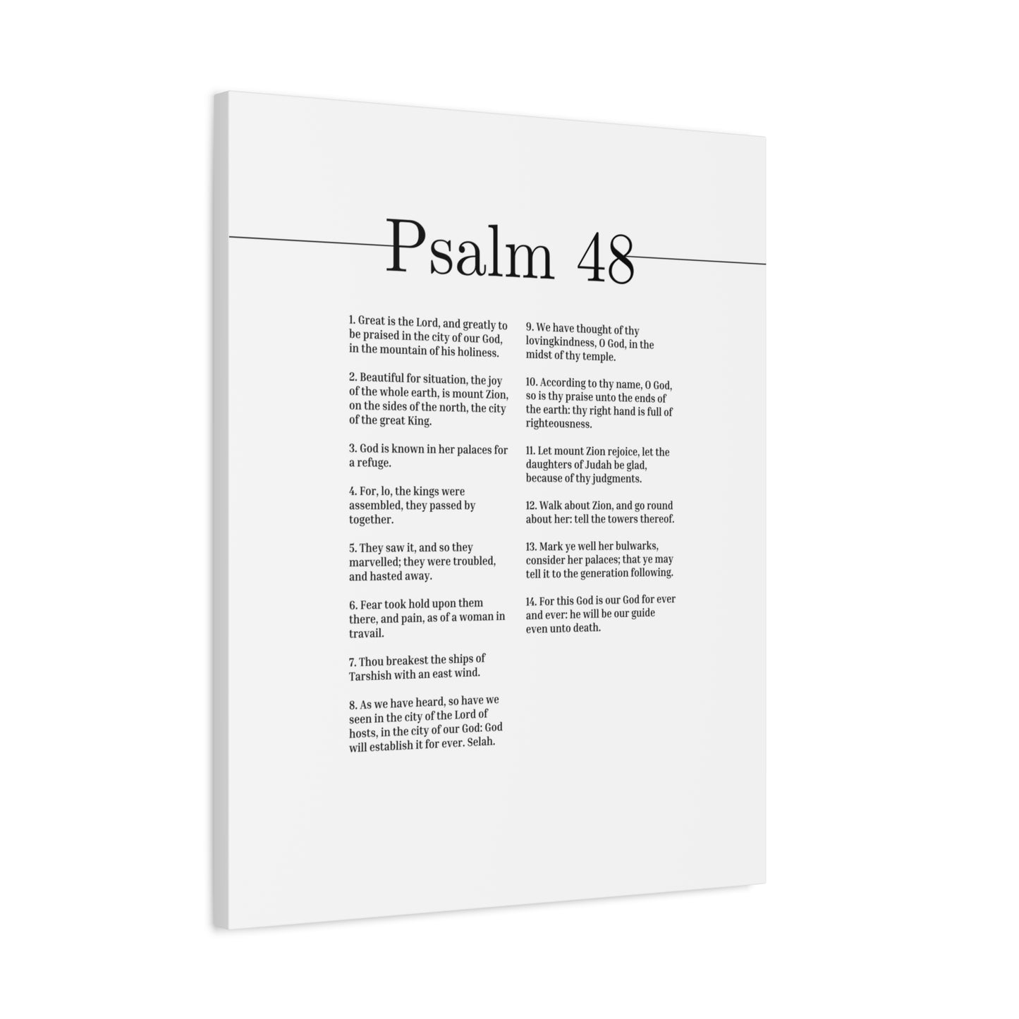Scripture Canvas Great Is The Lord Psalm 48 Christian Wall Art Bible Verse Print Ready to Hang