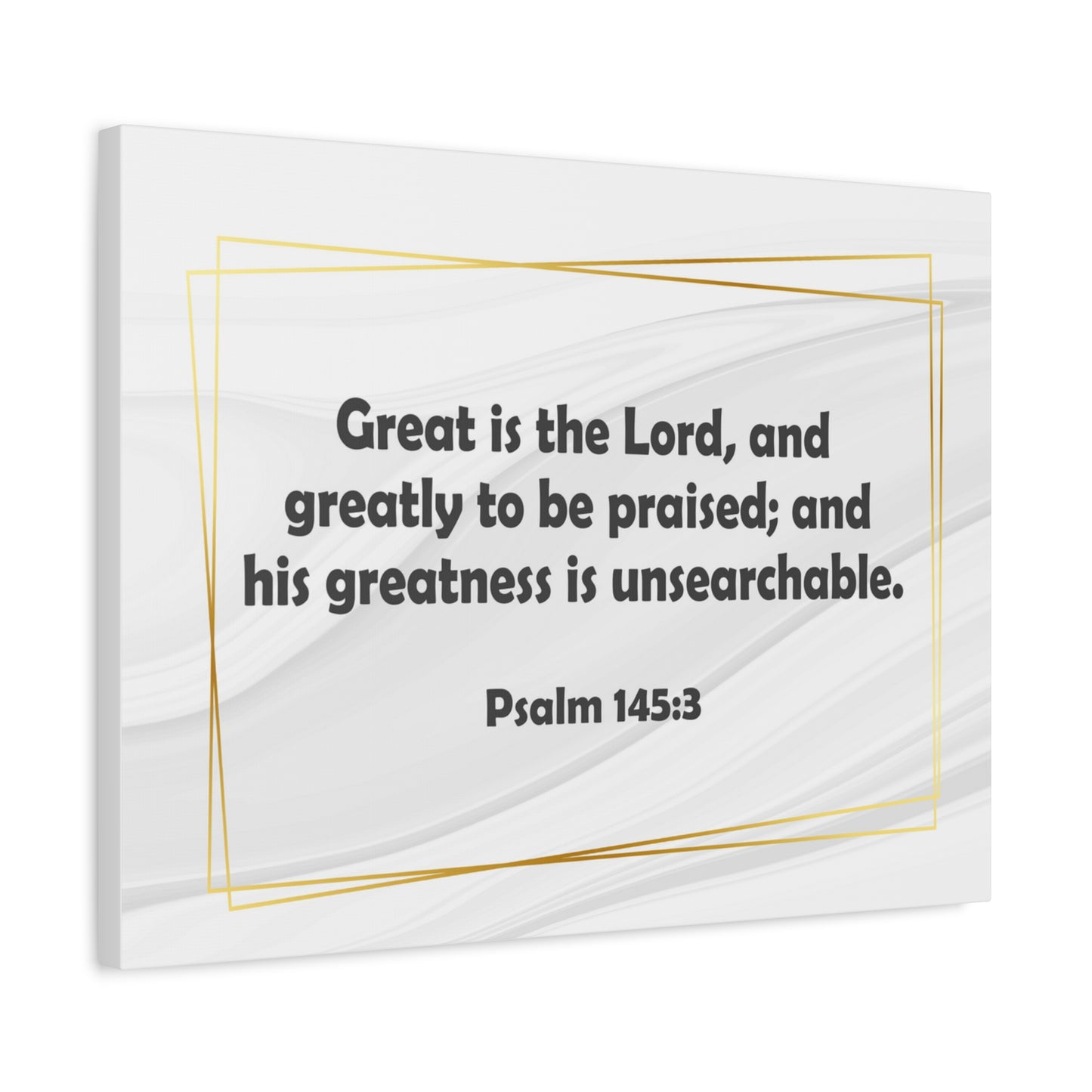 Bible Verse Canvas Great is the Lord Psalm 145:3 Christian Home Décor Wall Art Scripture Ready to Hang Faith Print