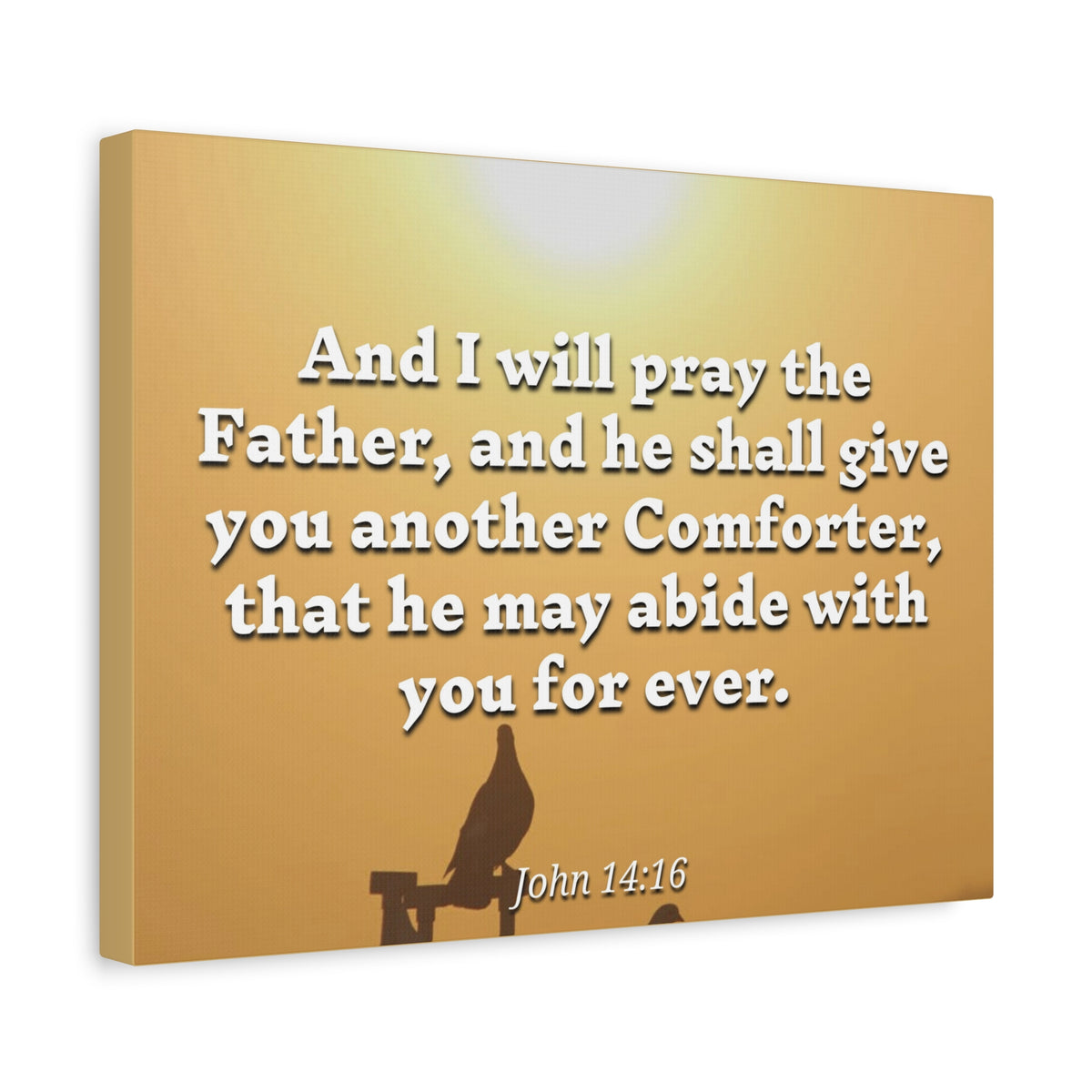 Scripture Canvas Pray The Father John 14:16 Christian Wall Art Bible Verse Print Ready to Hang