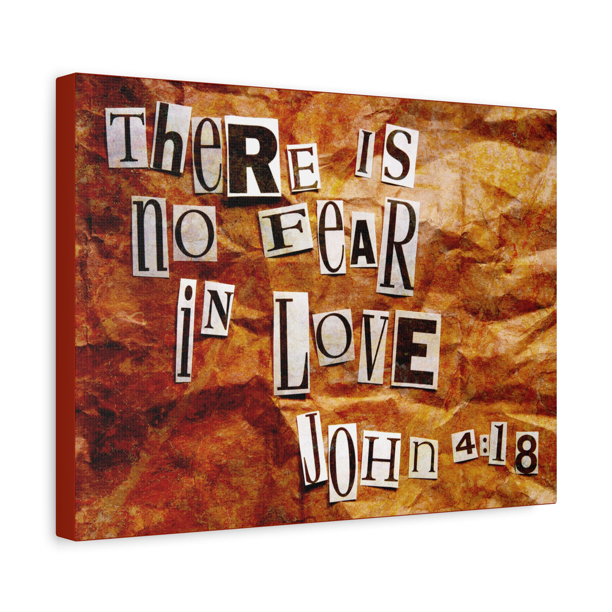 Scripture Canvas In Love John 4:18 Christian Wall Art Bible Verse Print Ready to Hang