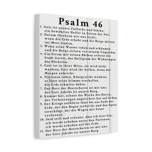 Scripture Walls Psalm 46 German White Bible Verse Canvas Christian Wall Art Ready to Hang Unframed
