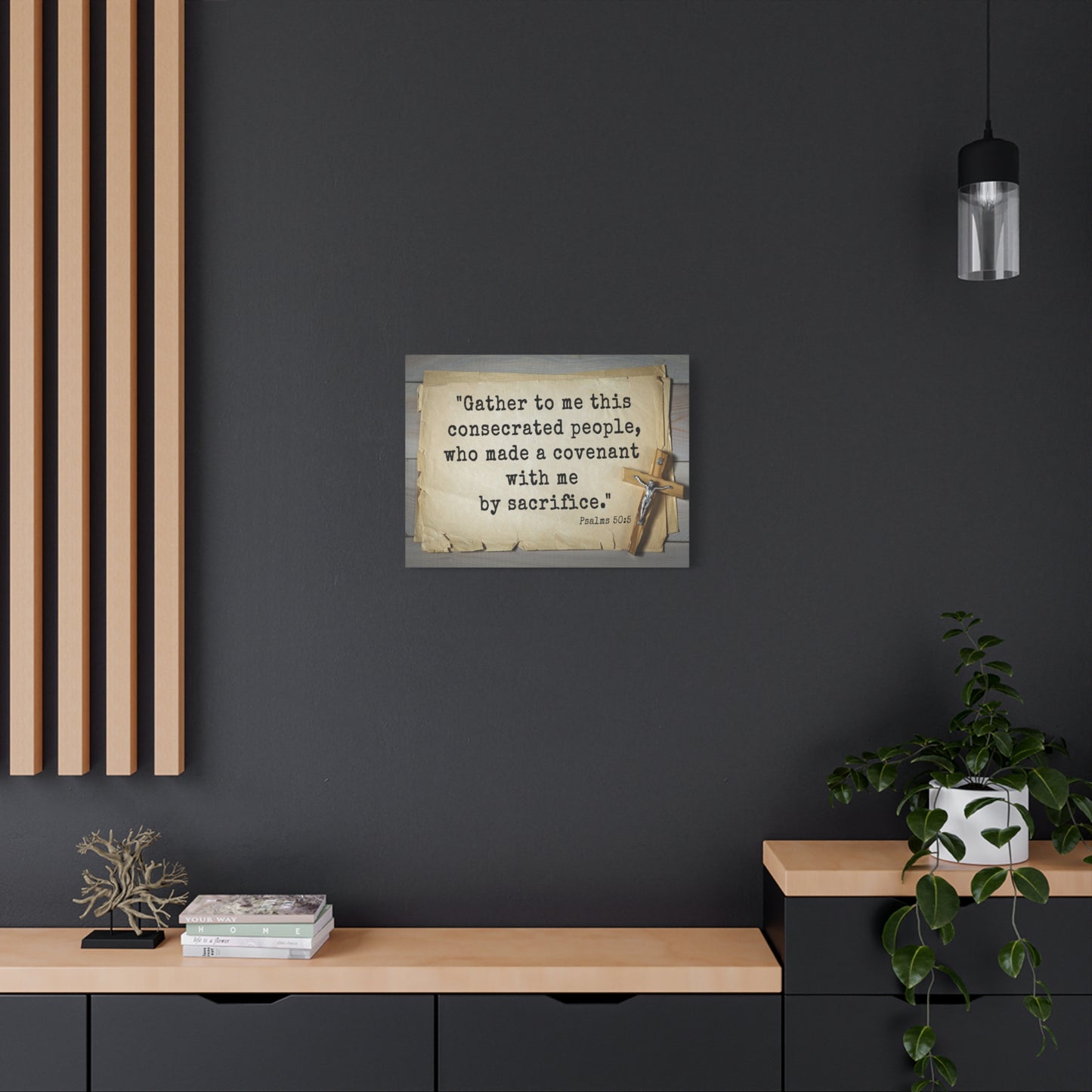 Scripture Walls By Sacrifice Psalm 50:5 Bible Verse Canvas Christian Wall Art Ready to Hang