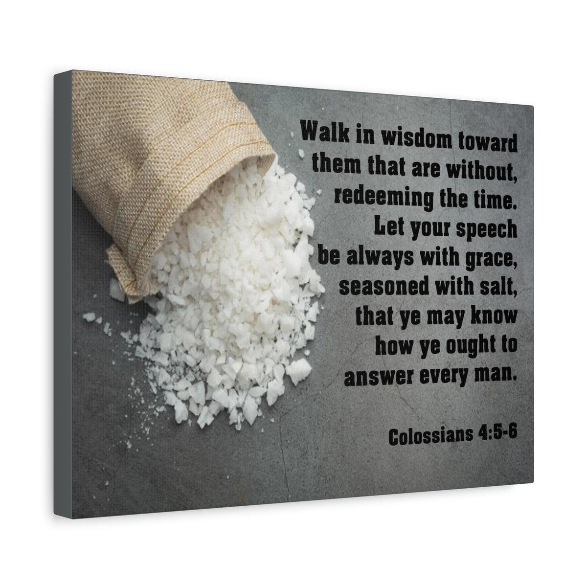 Scripture Canvas Walk in Wisdom Colossians 4:5-6 Christian Wall Art Bible Verse Print Ready to Hang