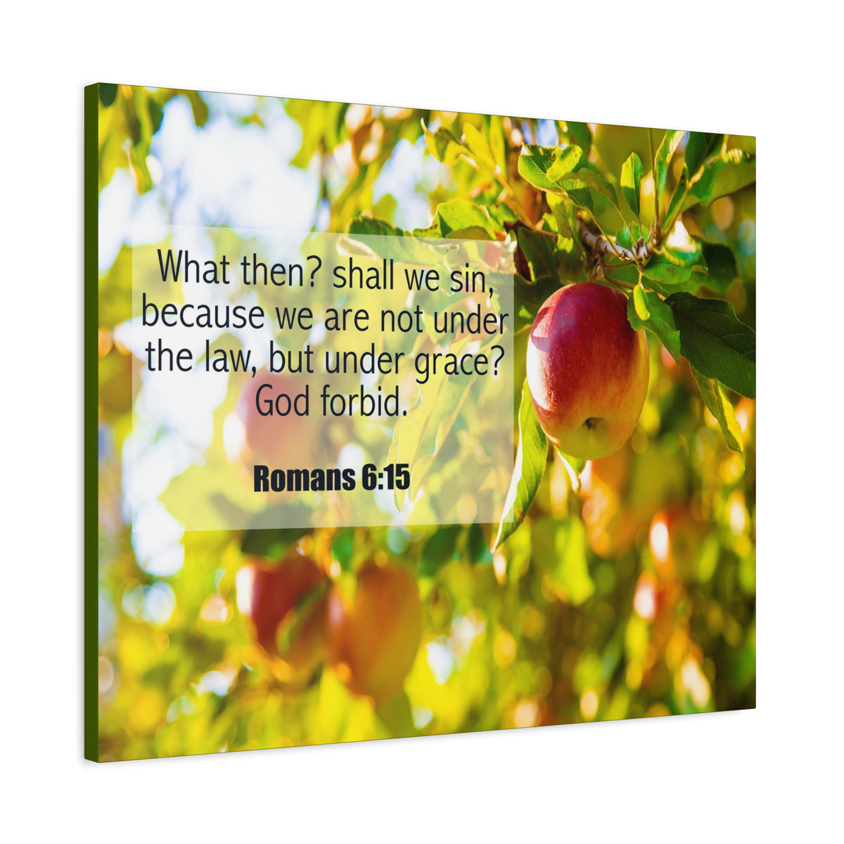 Scripture Canvas God Forbid Romans 6:15 Christian Wall Art Bible Verse Print Ready to Hang