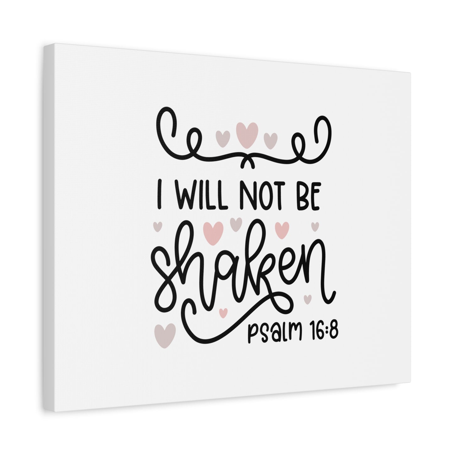 Scripture Canvas I Will Not Be Shaken Psalm 16:8 Christian Wall Art Bible Verse Print Ready to Hang