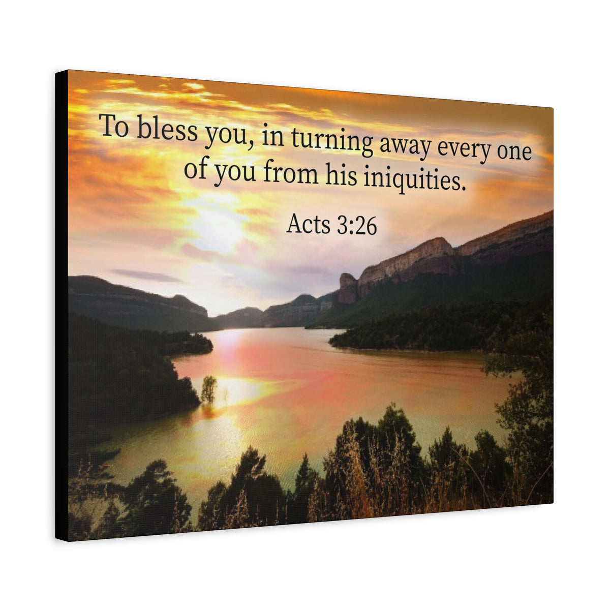 Scripture Canvas To Bless You Acts 3:26 Christian Wall Art Bible Verse Print Ready to Hang