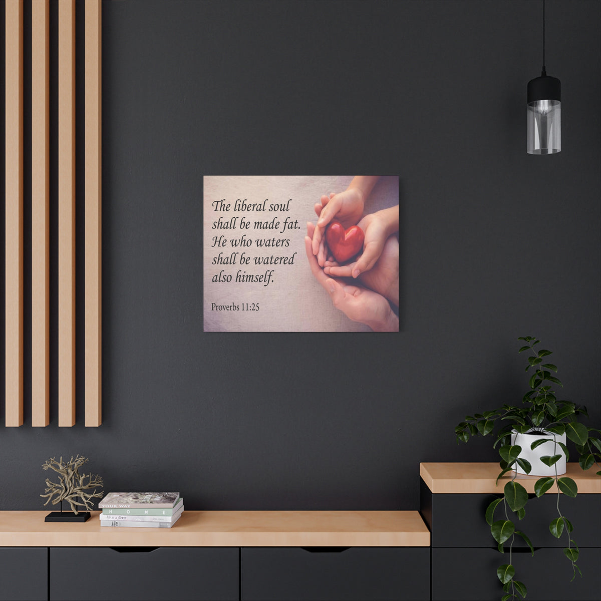 Scripture Canvas The Liberal Soul Proverbs 11:25 Christian Wall Art Bible Verse Print Ready to Hang