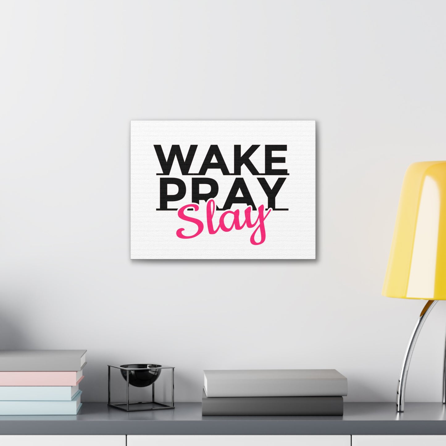 Wake Pray Slay Psalm 143:8 Christian Wall Art Print Ready to Hang