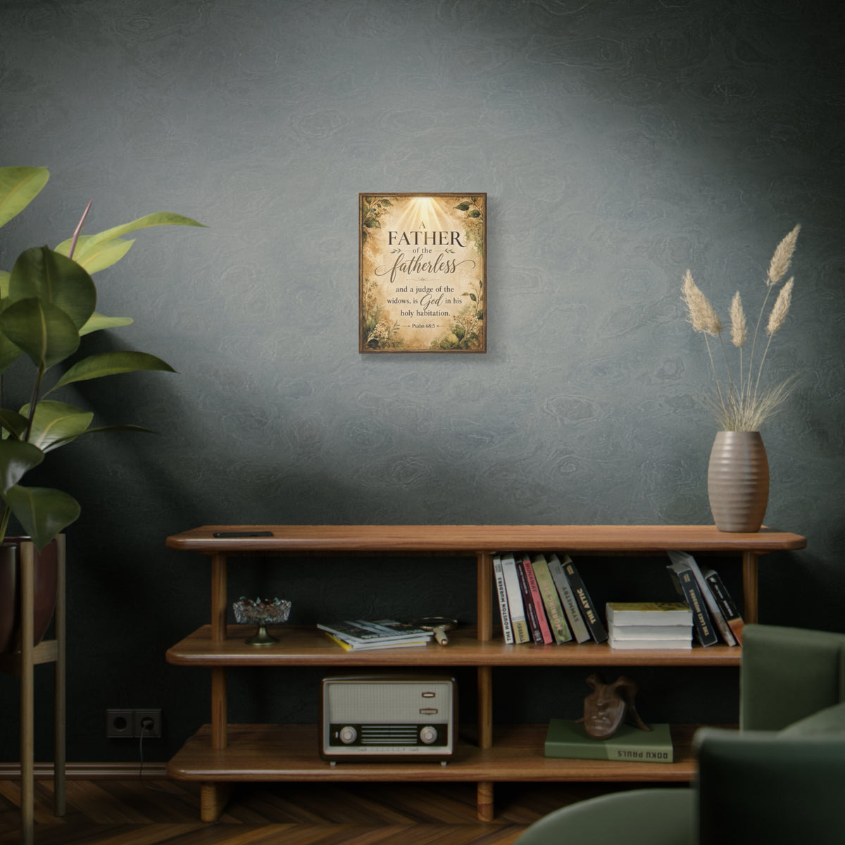 Scripture Walls Widows Advocate Dark Psalm 68:5 Christian Wall Art Bible Verse Print Ready to Hang