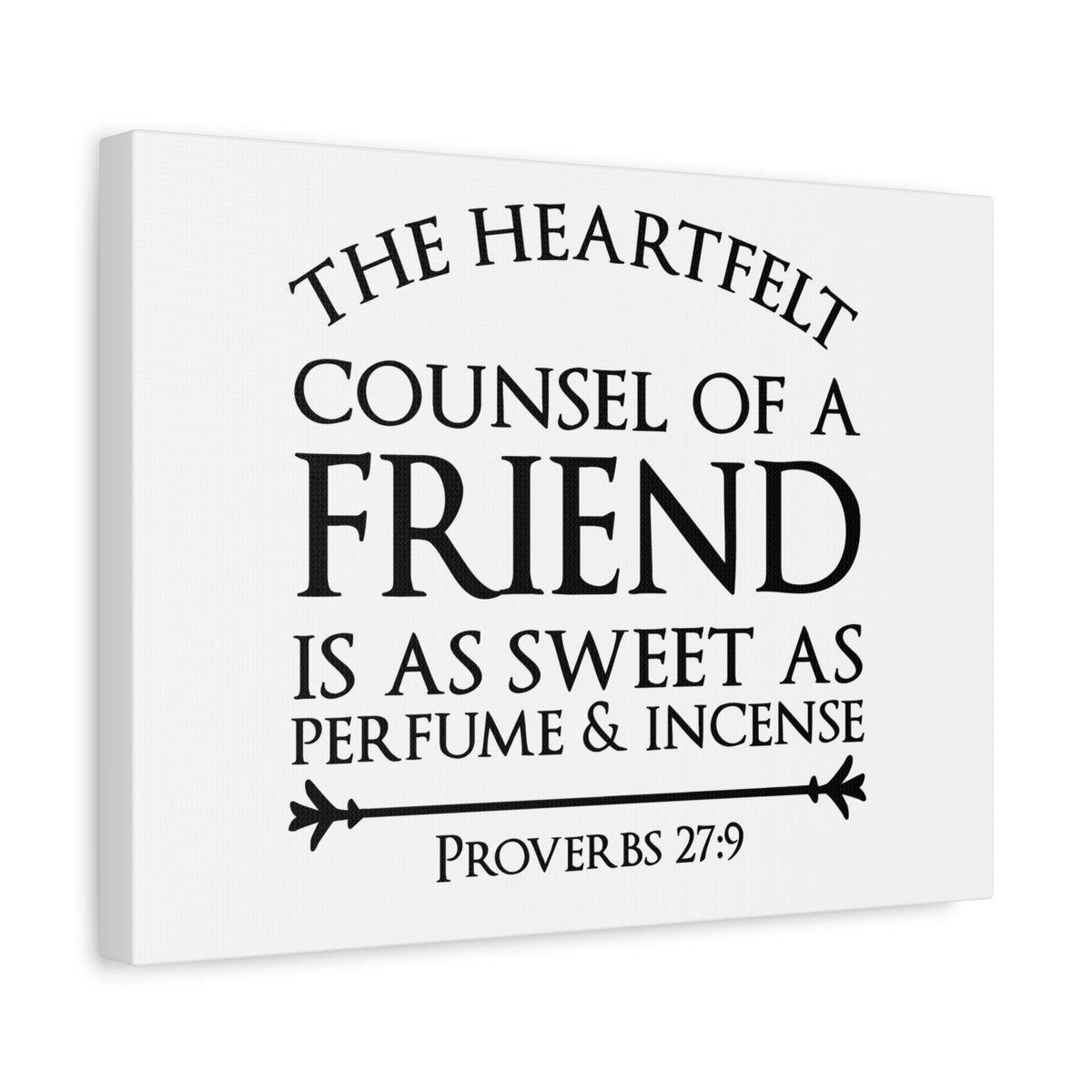 Scripture Canvas Heartfelt Counsel Proverbs 27:9 Christian Wall Art Bible Verse Print Ready to Hang