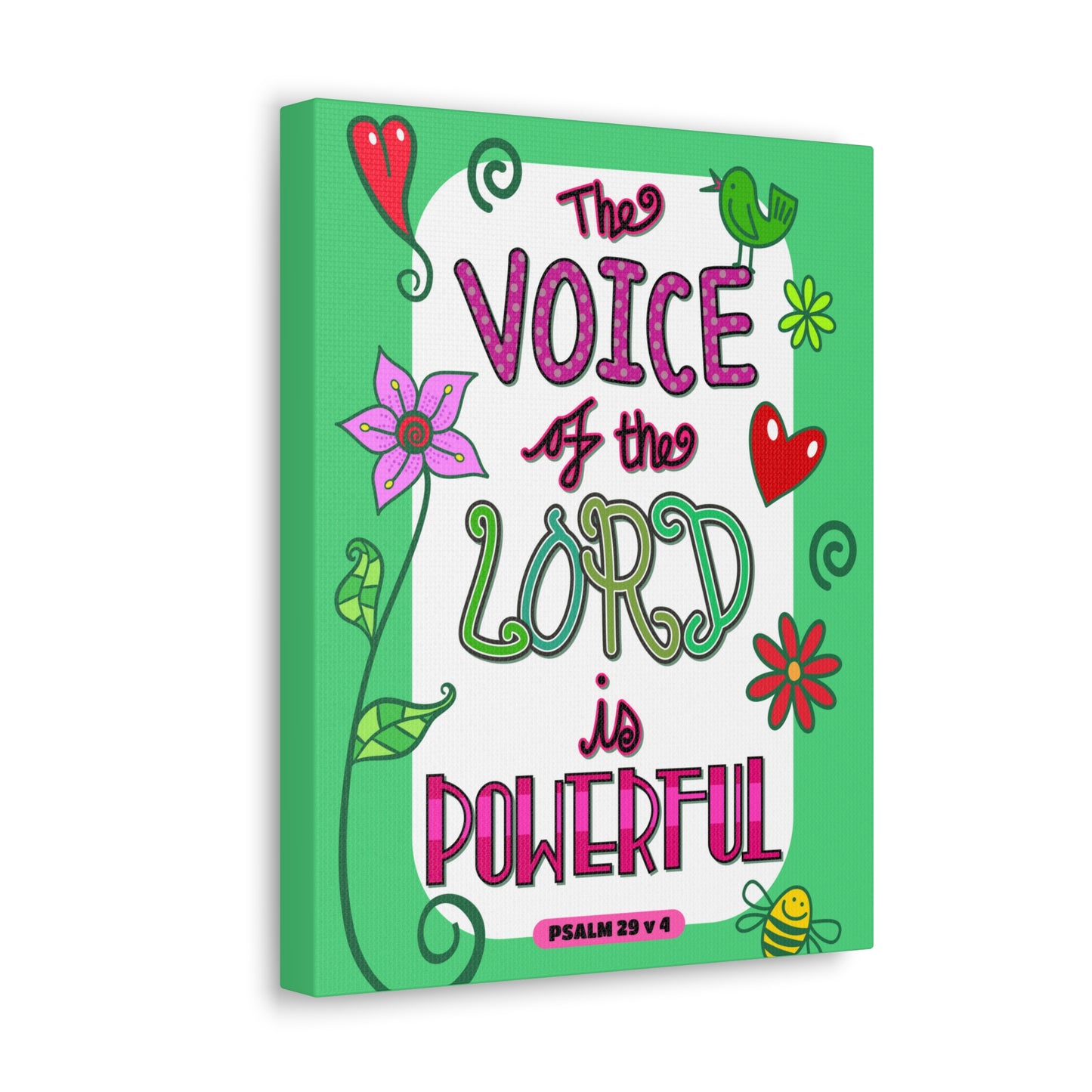 The Lord Is Powerful Psalm 29:4 Bible Verse Canvas Christian Wall Art Ready to Hang