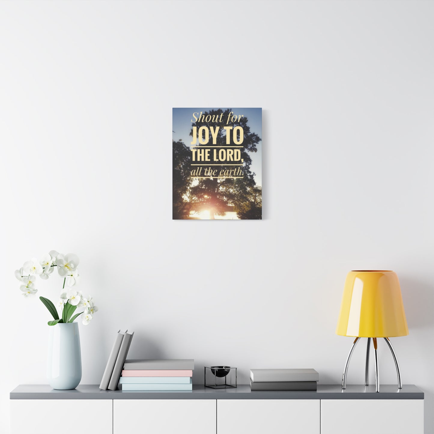 Scripture Canvas Joy To The Lord Psalms 100:1 Christian Wall Art Bible Verse Print Ready to Hang