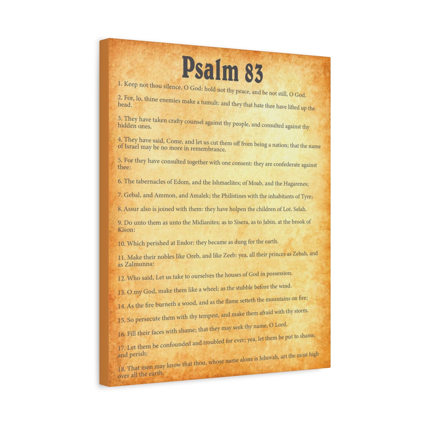 Scripture Walls Psalm 83 Gold Bible Chapter Canvas Christian Wall Art Ready to Hang