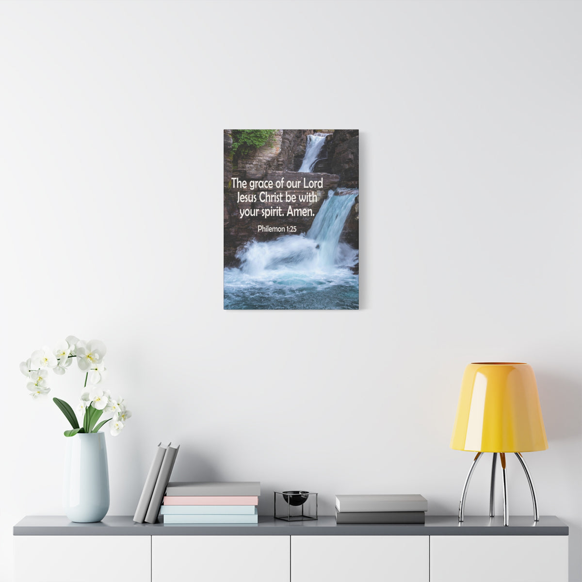 Scripture Canvas The Grace of Lord Philemon 1:25 Christian Wall Art Bible Verse Print Ready to Hang
