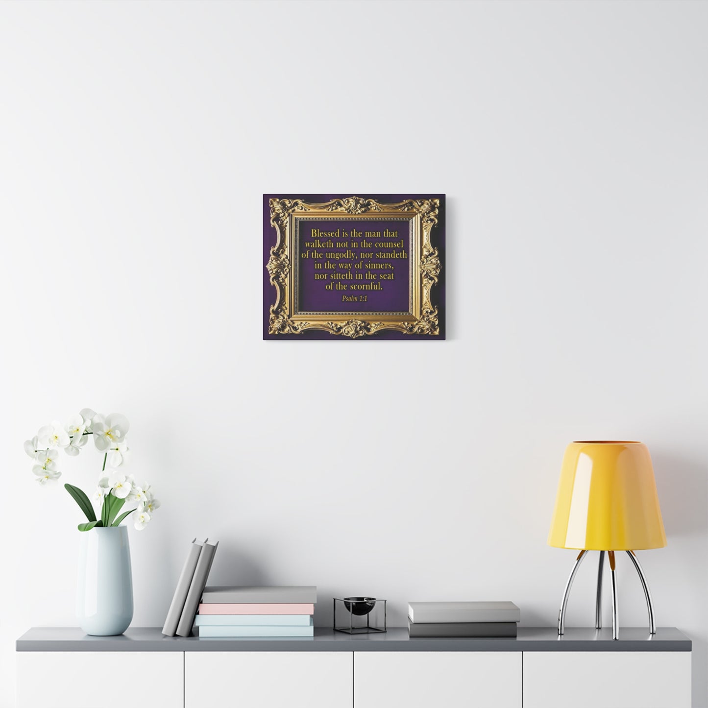 Scripture Walls Psalm 1:1 KJV Bible Verse Canvas Christian Wall Art Ready to Hang Unframed