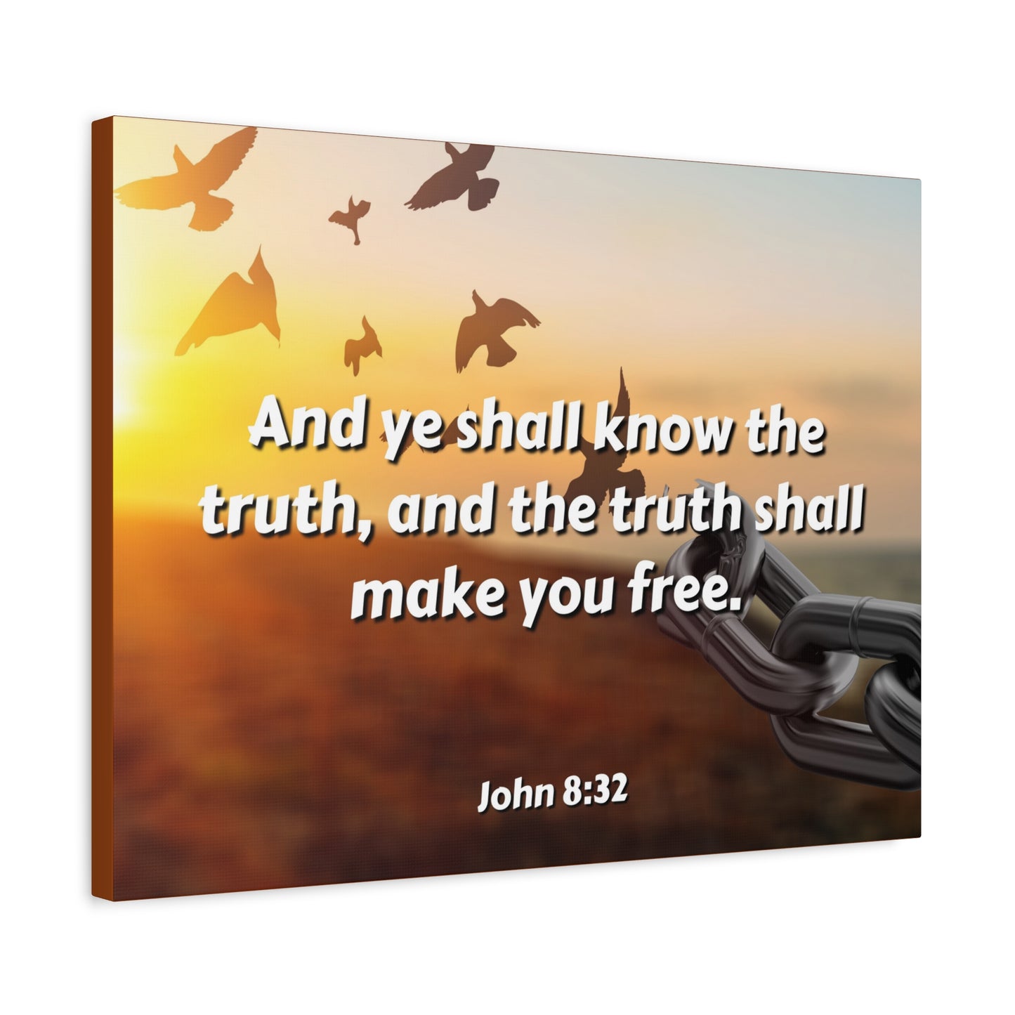 Scripture Canvas The Truth John 8:32 Christian Wall Art Bible Verse Print Ready to Hang