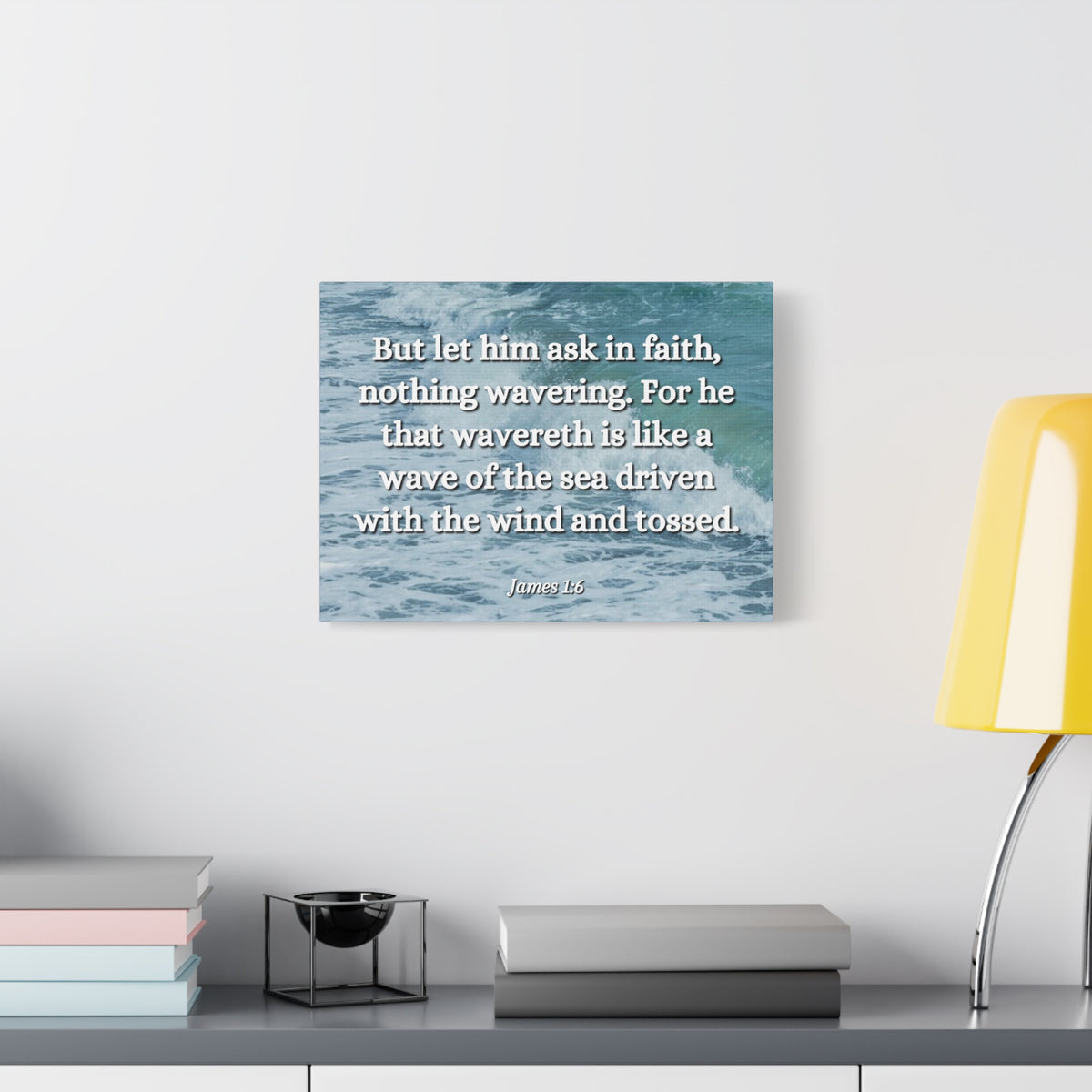 Scripture Canvas Ask In Faith James 1:6 Christian Wall Art Bible Verse Print Ready to Hang