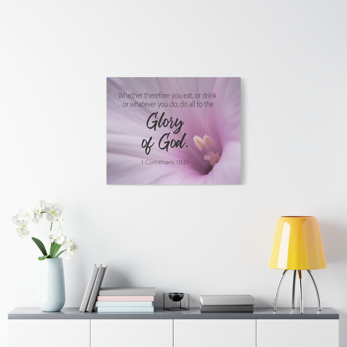 Scripture Canvas Glory of Gods 1 Corinthians 10:31 Christian Wall Art Bible Verse Print Ready to Hang