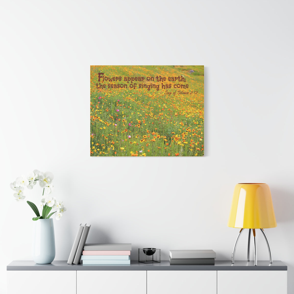 Scripture Canvas Season Of Singing Song Of Solomon 2:12 Christian Wall Art Bible Verse Print Ready to Hang