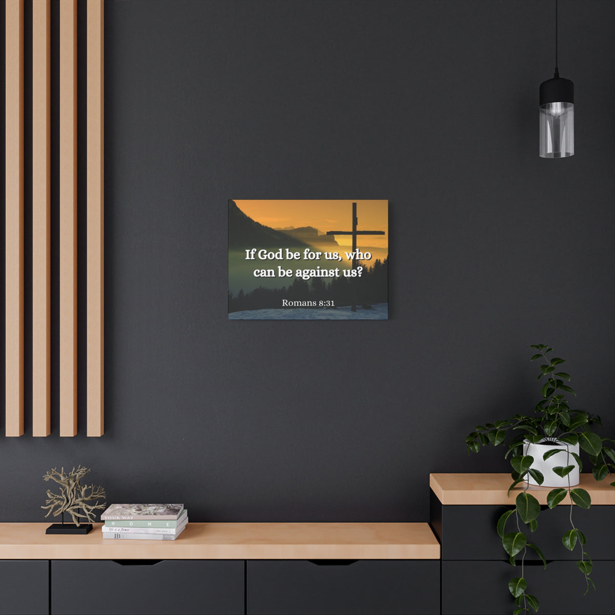 Scripture Canvas Be For Us Romans 8:31 Christian Wall Art Bible Verse Print Ready to Hang