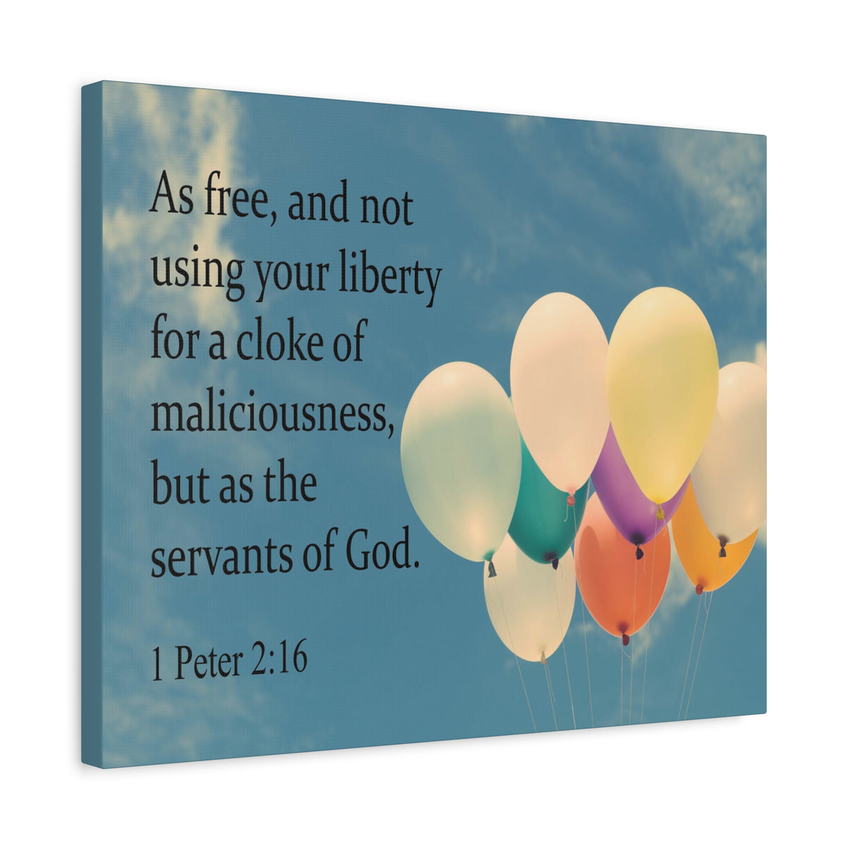 Scripture Canvas Servants of God 1 Peter 2:16 Christian Wall Art Bible Verse Print Ready to Hang
