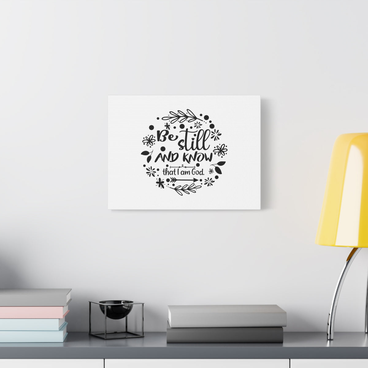 Scripture Canvas Be Still And Know That I Am God Psalm 46:10 Christian Wall Art Bible Verse Print Ready to Hang