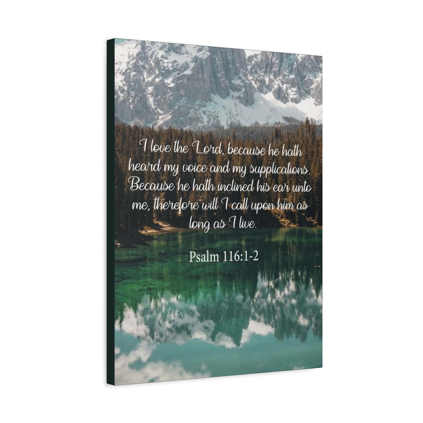 Bible Verse Canvas I Love The Lord Psalm 116:1-2 Christian Home Décor Wall Art Scripture Ready to Hang Faith Print
