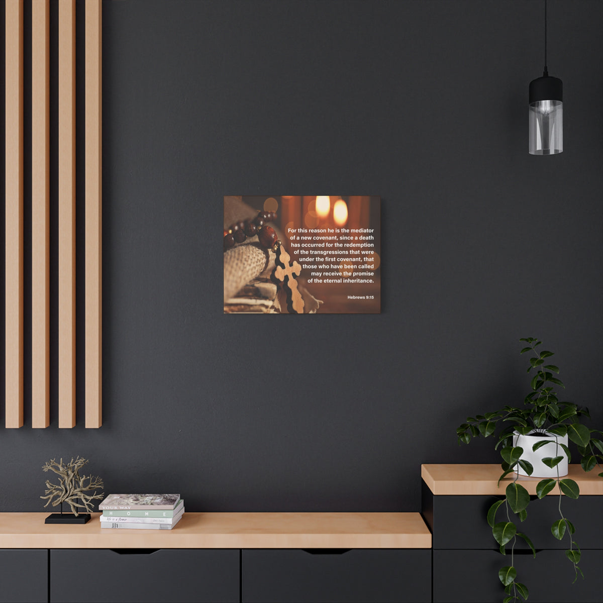 Scripture Canvas Internal Inheritance Hebrews 9:15 Christian Wall Art Bible Verse Print Ready to Hang