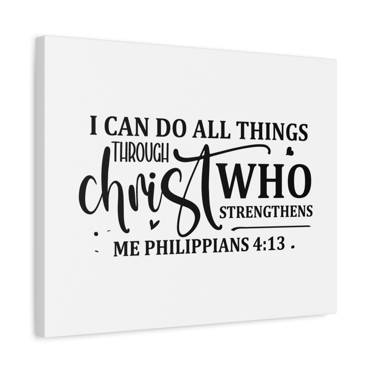 Scripture Canvas All Things Through Christ Philippians 4:13 Christian Wall Art Bible Verse Print Ready to Hang