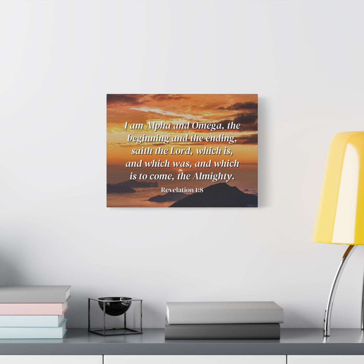 Scripture Canvas The Almighty Revelation 1:8 Christian Wall Art Bible Verse Print Ready to Hang