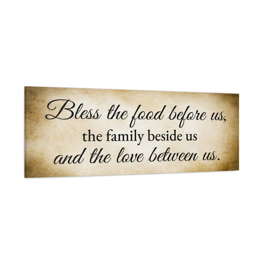 Scripture Walls Bless The Food Gold Bible Verse Canvas Christian Wall Art Ready to Hang Unframed