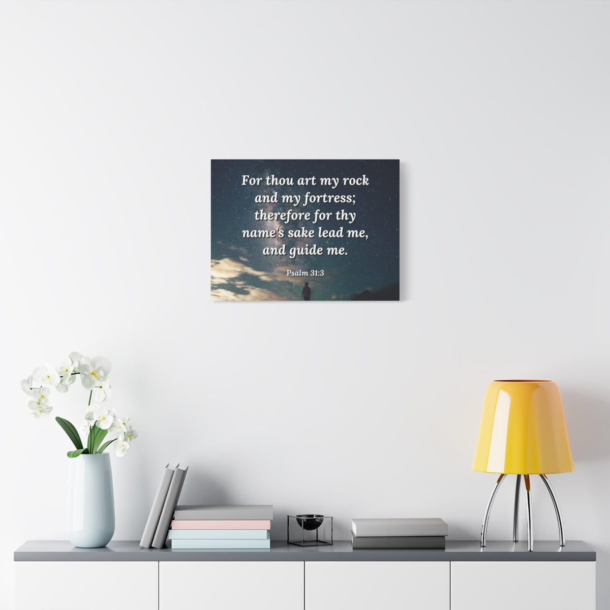 Scripture Canvas Guide Me Psalms 31:3 Christian Wall Art Bible Verse Print Ready to Hang