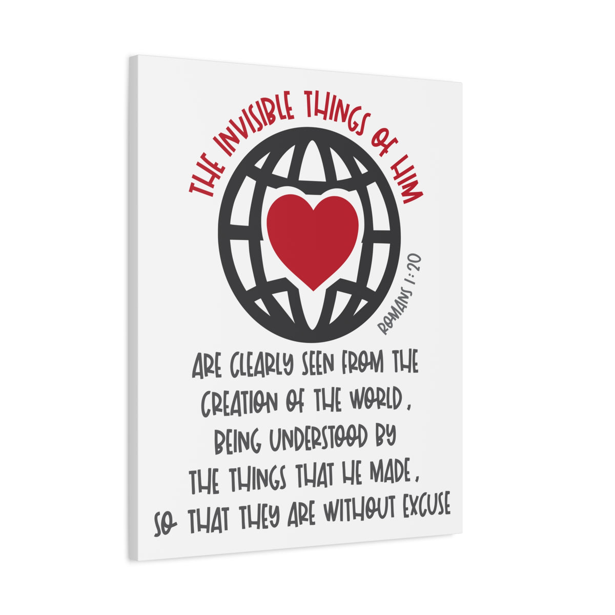 Scripture Canvas The Invisible Things Romans 1:20 Christian Wall Art Bible Verse Print Ready to Hang