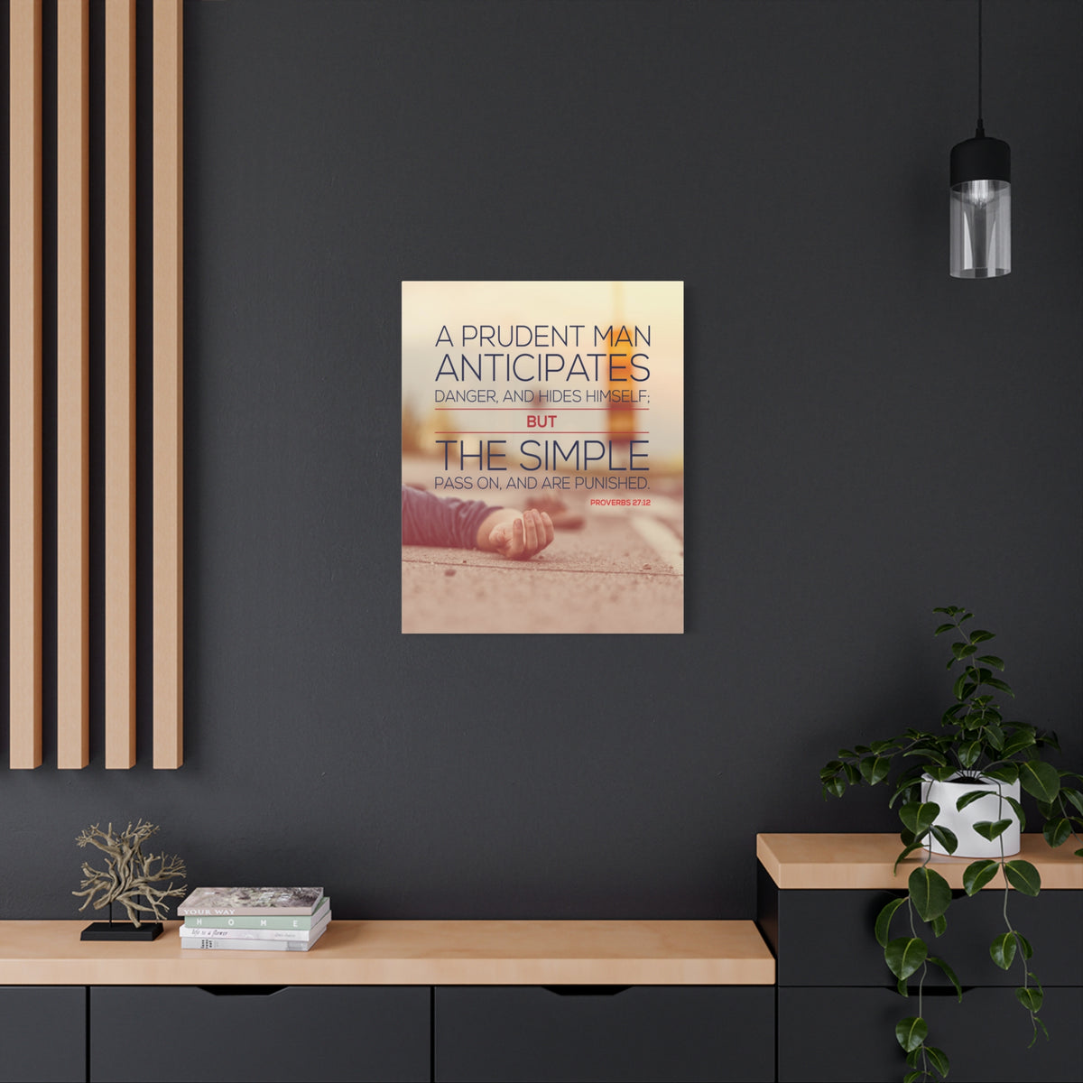 Scripture Canvas A Prudent Man Proverbs 27:12 Christian Wall Art Bible Verse Print Ready to Hang