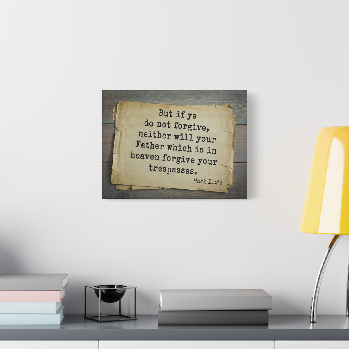 Scripture Canvas Father Which Is In Heaven Mark 11:26 Christian Wall Art Bible Verse Print Ready to Hang