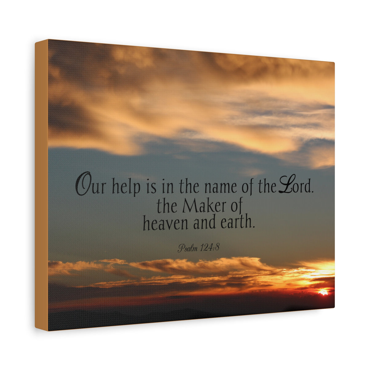 Scripture Canvas Maker Heaven And Earth Psalm 124:8 Christian Wall Art Bible Verse Print Ready to Hang