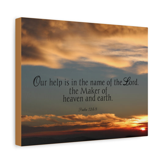 Scripture Canvas Maker Heaven And Earth Psalm 124:8 Christian Wall Art Bible Verse Print Ready to Hang