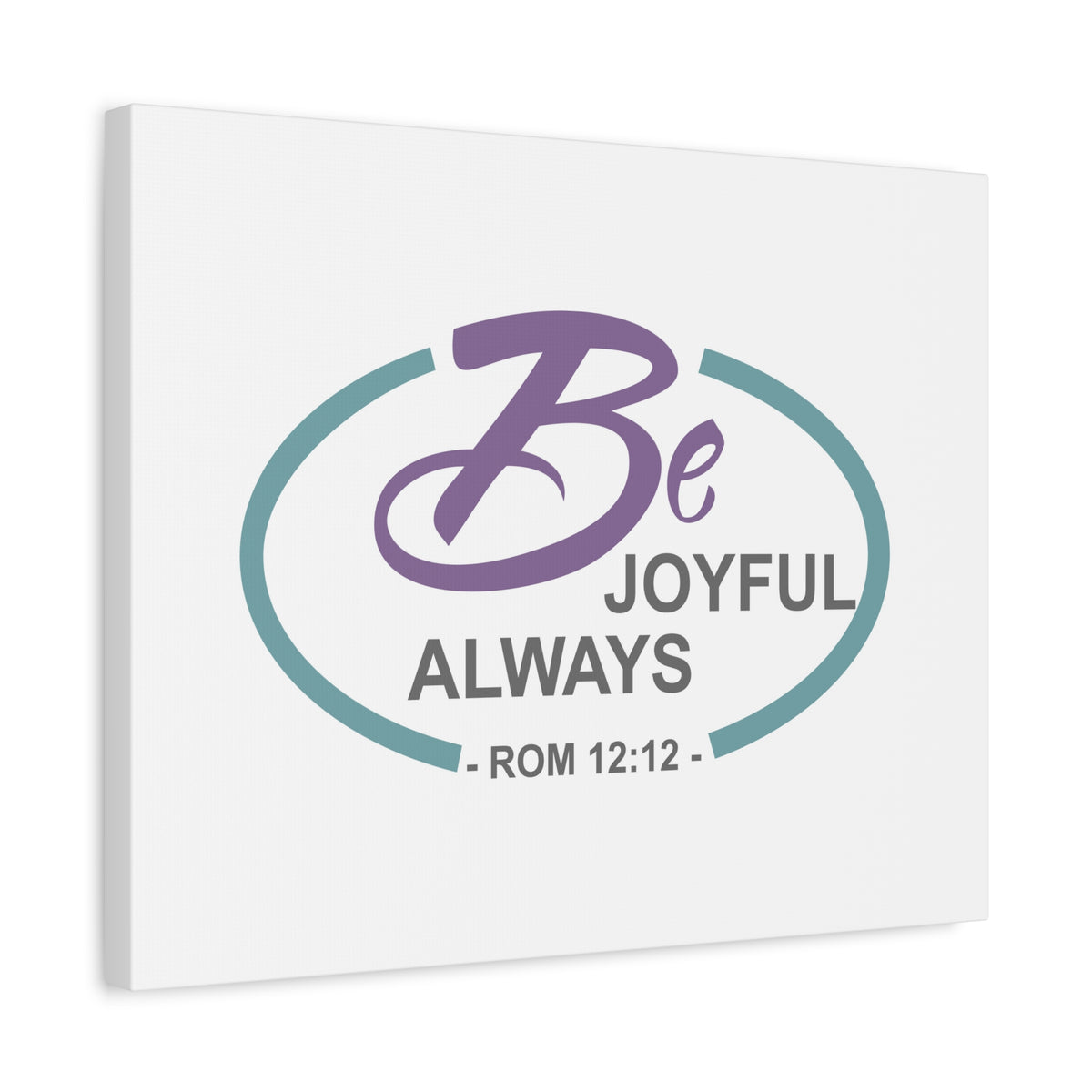 Scripture Canvas Joyful Always Romans 12:12 Dark Purple Christian Wall Art Bible Verse Print Ready to Hang