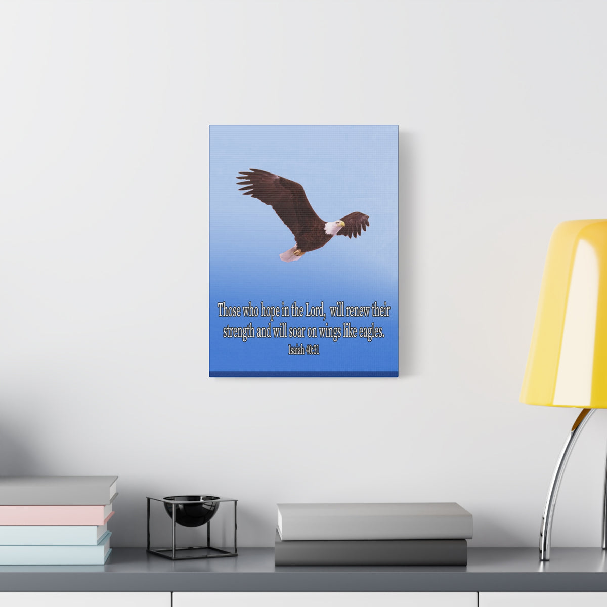 Scripture Canvas Soar With the Lord Isaiah 40:31 Christian Wall Art Bible Verse Print Ready to Hang