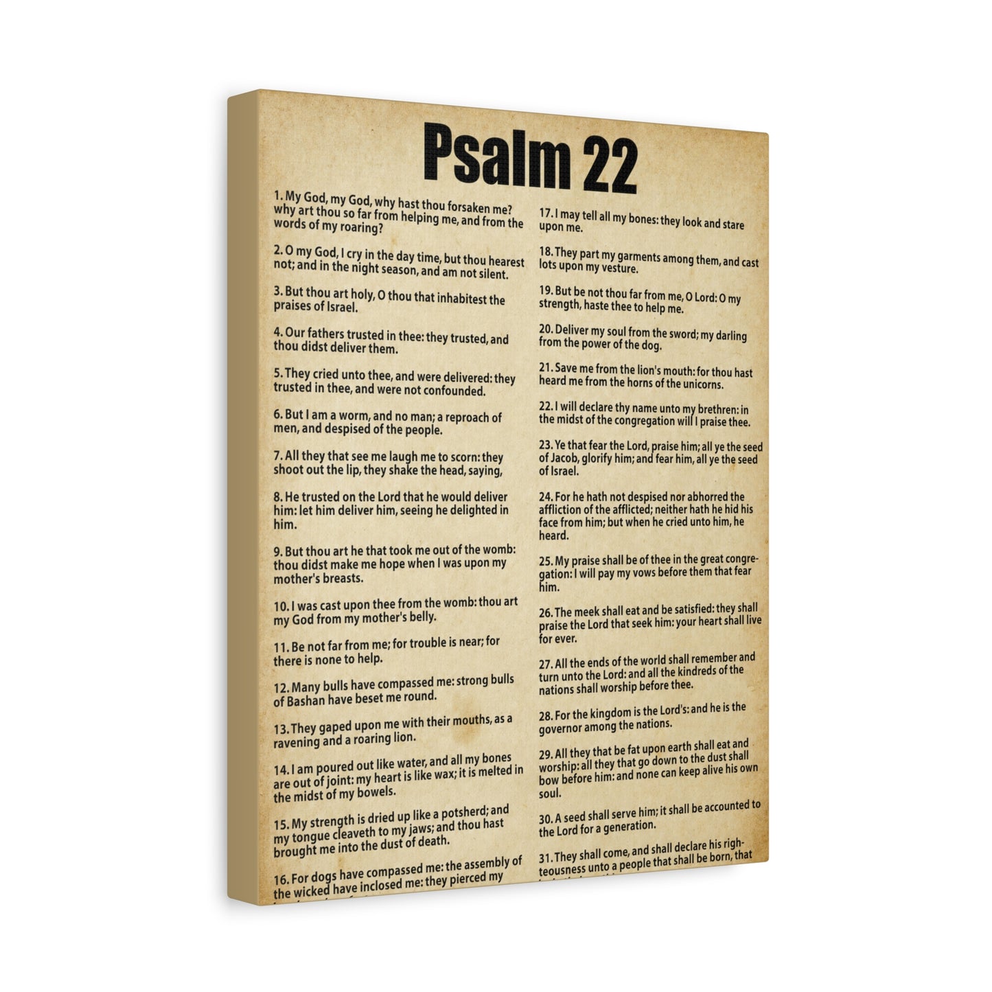Scripture Canvas Desperate For God's Help Psalm 22 Christian Wall Art Bible Verse Print Ready to Hang