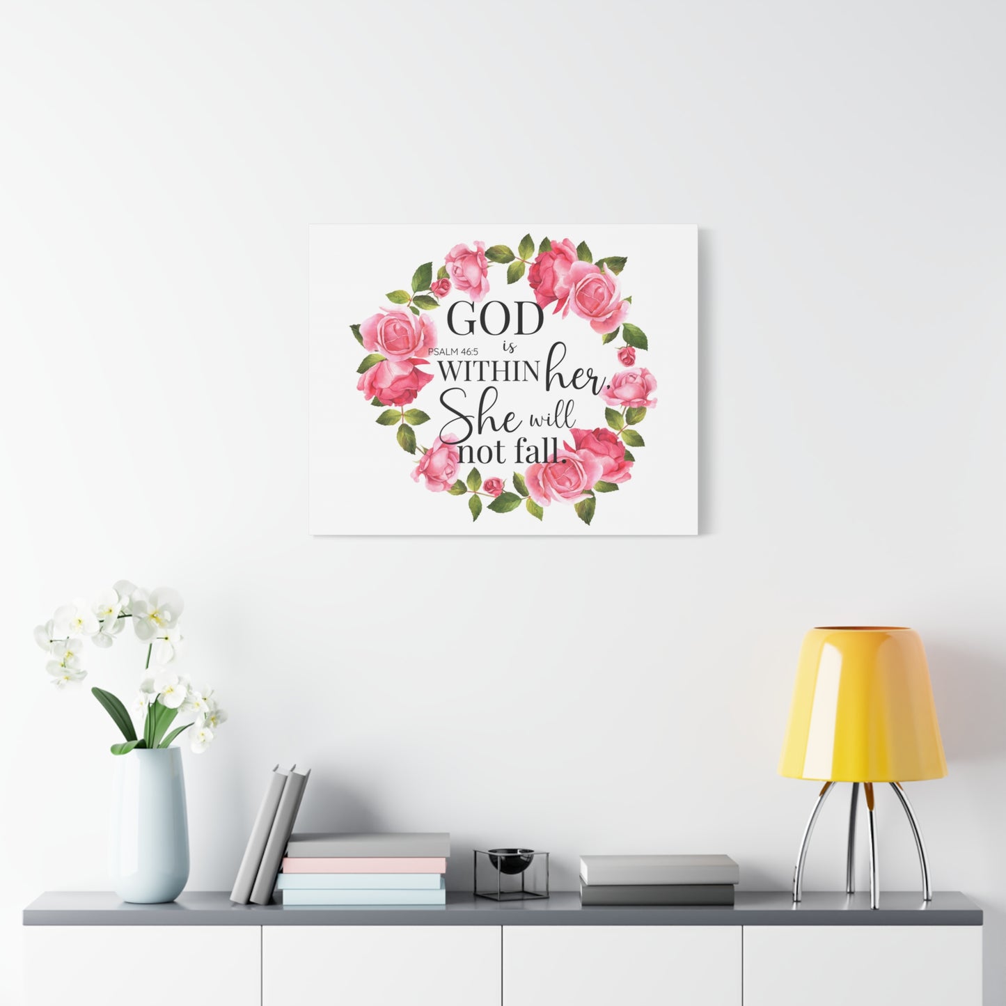 Scripture Walls Psalm 46:5 God is Within Her Bible Verse Canvas Christian Wall Art Ready to Hang Unframed