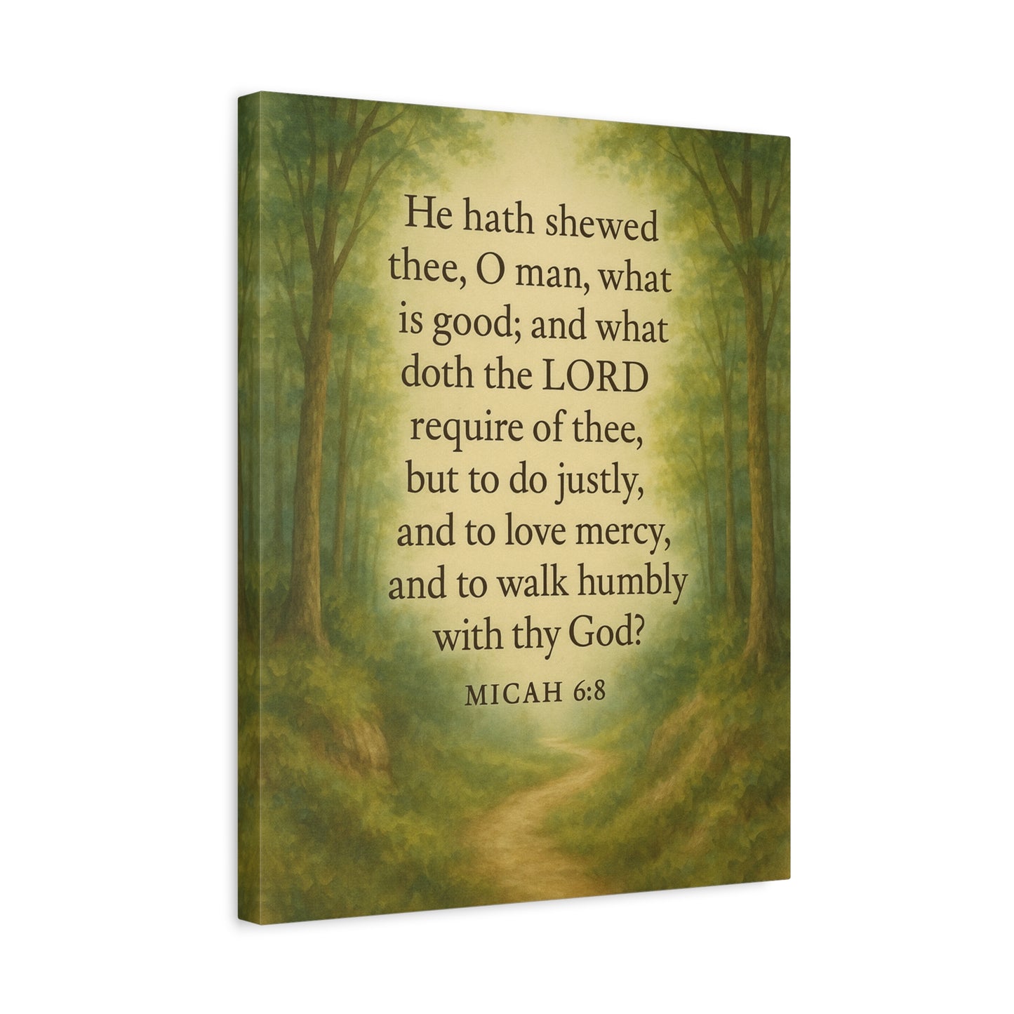 Bible Verse Canvas Micah 6:8 Christian Home Décor Wall Art Scripture Ready to Hang Faith Print