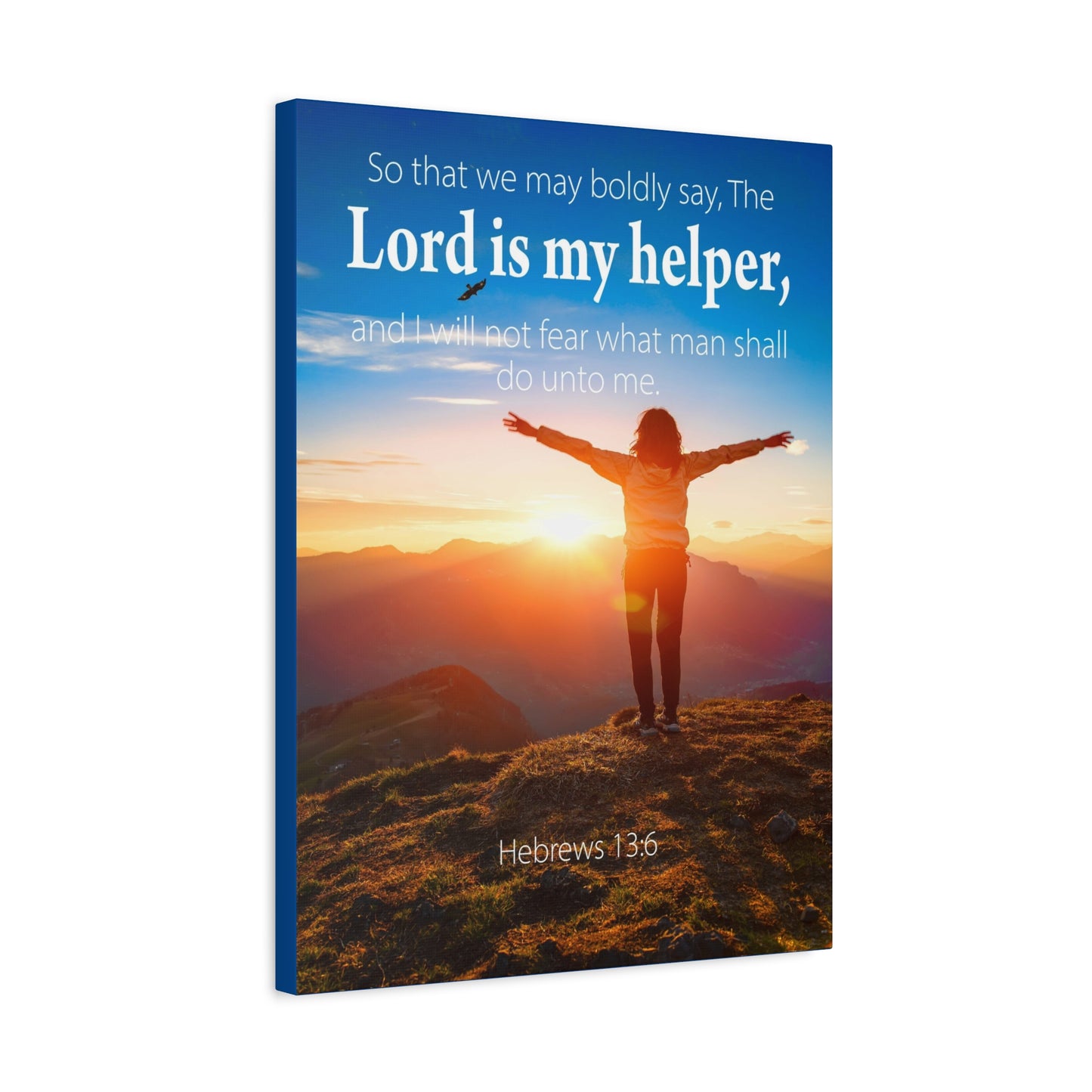 Scripture Walls Lord is My Helper Hebrews 13:6 Bible Verse Canvas Christian Wall Art Ready to Hang Unframed