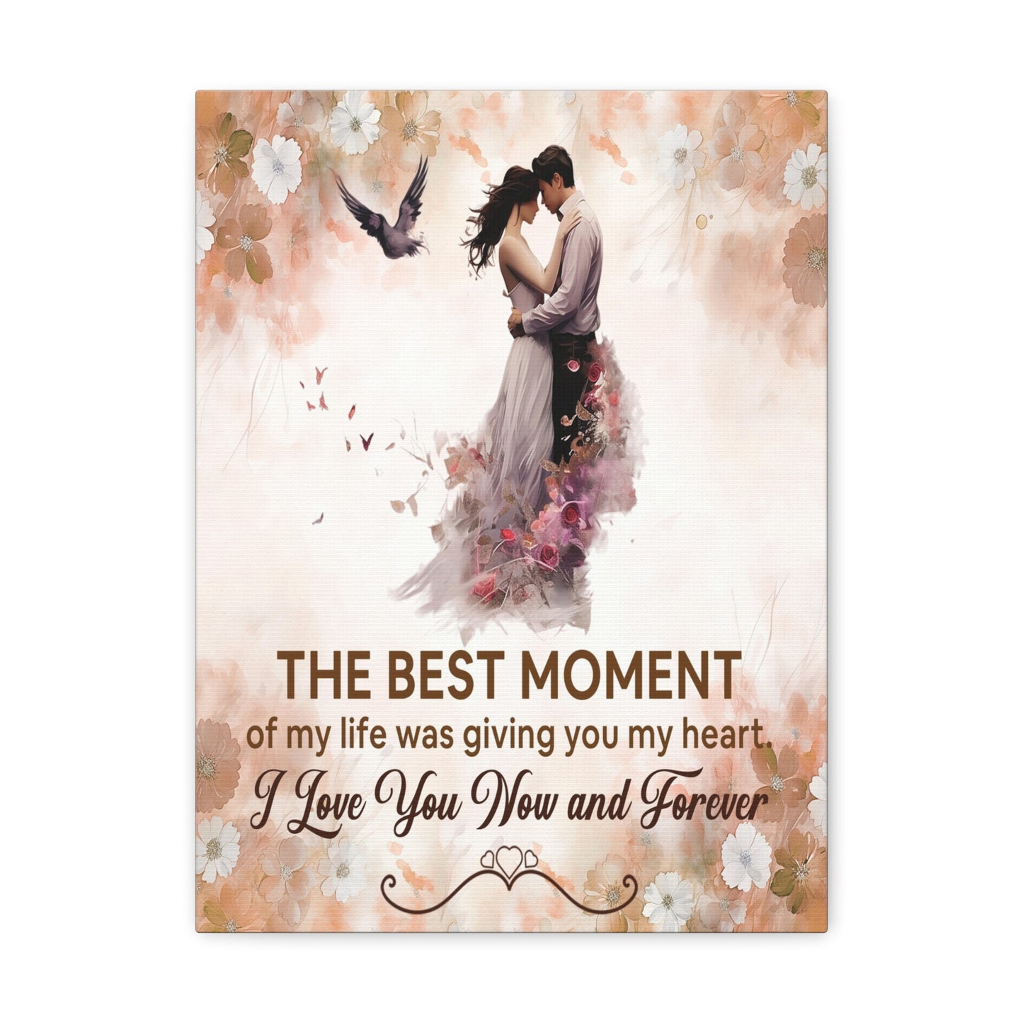 To My Wife The Best Moment of My Life Canvas Wall Art – Romantic Gift of Love & Devotion